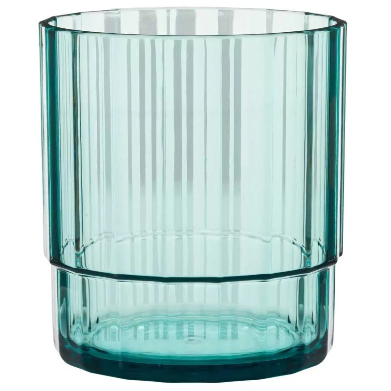 Acrylic Lagoon Pitcher with 4 Stackable Tumblers - Break-Resistant, Rainbow