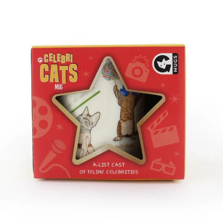 Celebri Cat Novelty Ceramic Novety Coffee Mug Gift Katy Purry Hairy Potter 350mL