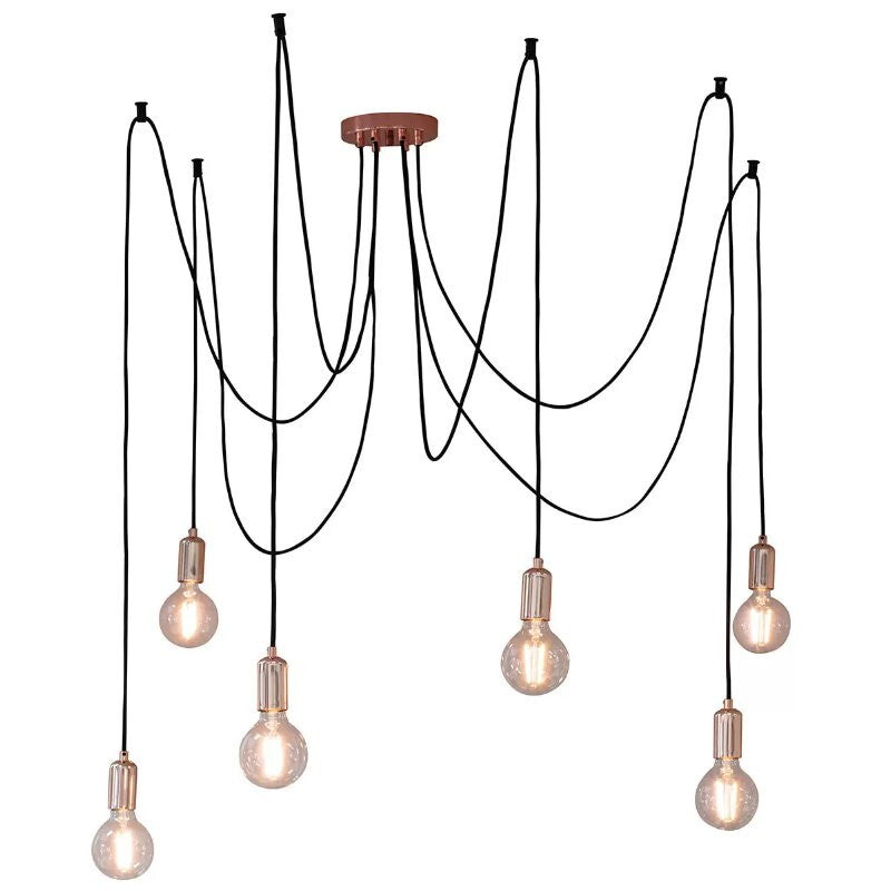 Hudson Living Industrial Studio 6-Light Spider Pendant Light Chandelier