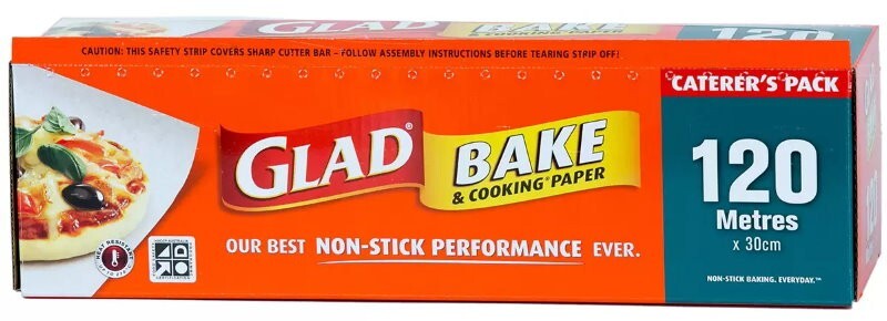 Glad Bake and Cooking Paper Caterer's Pack 120M x 30cm Non Stick Frying