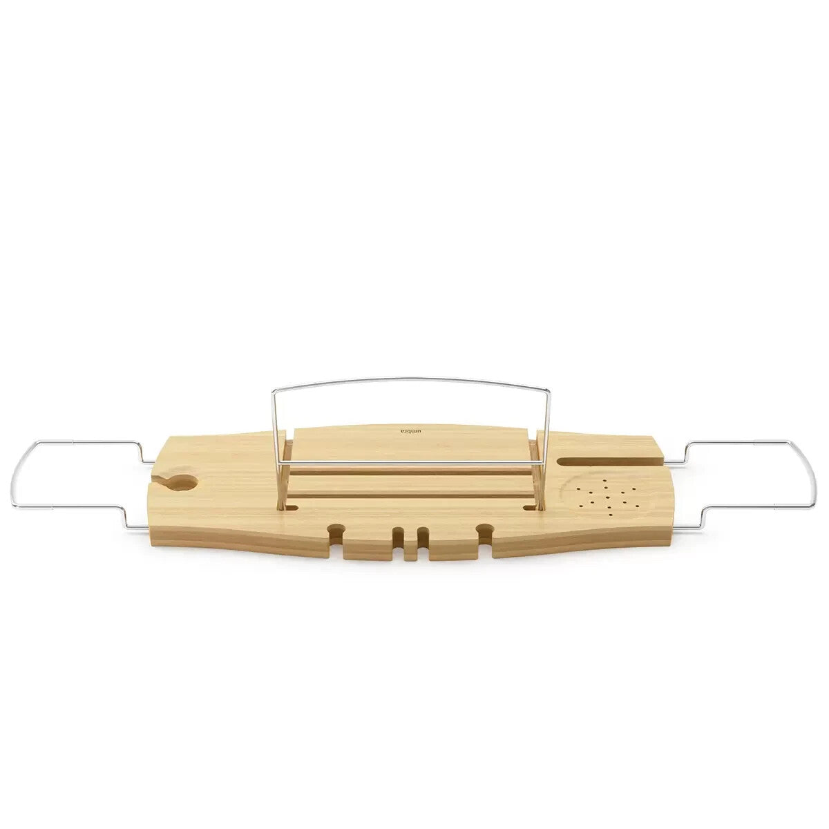 Expandable Natural Bamboo Bathtub Caddy Tray Adjustable Bath Tub Organiser Shelf