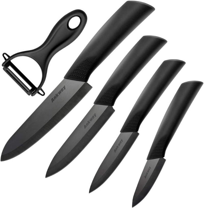 Ankway Ceramic Knife Set of 5 - Professional Chefs Knives Set for Cooking