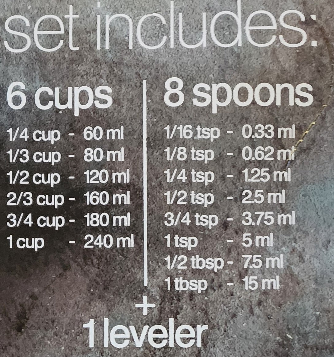 Stainless Steel Magnetic Measuring 6 x Cups & 8 x Spoons with Leveler 15 pcs Set