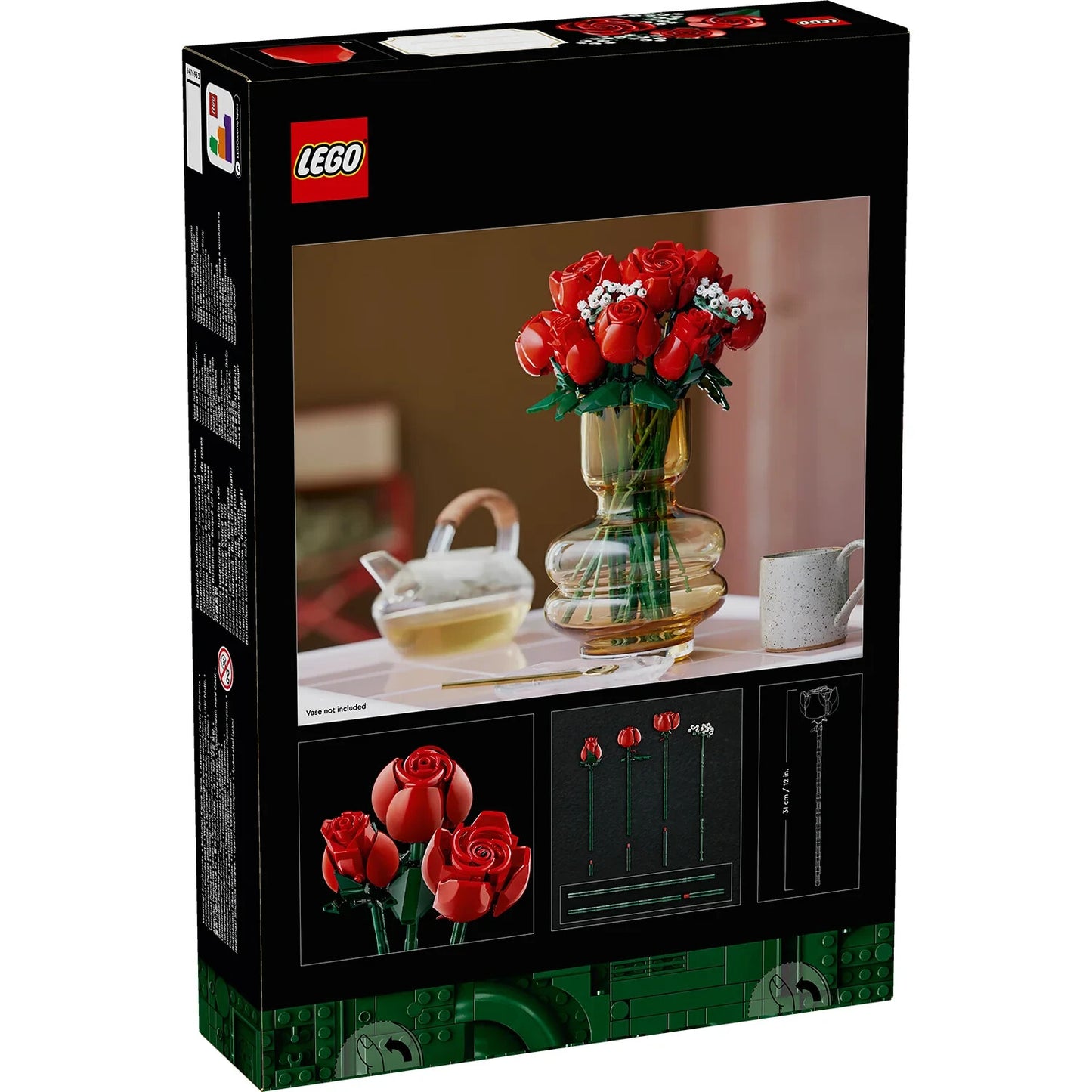 Lego 10328 Bouquet of Red Roses Icons Botanical Collection Flowers Set 822pcs