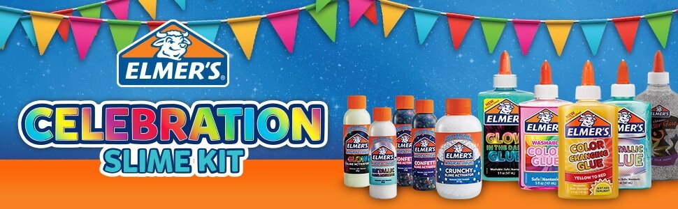 Elmer's Celebration Slime Kit 10 Count Assorted Magical Liquid Slime Activators