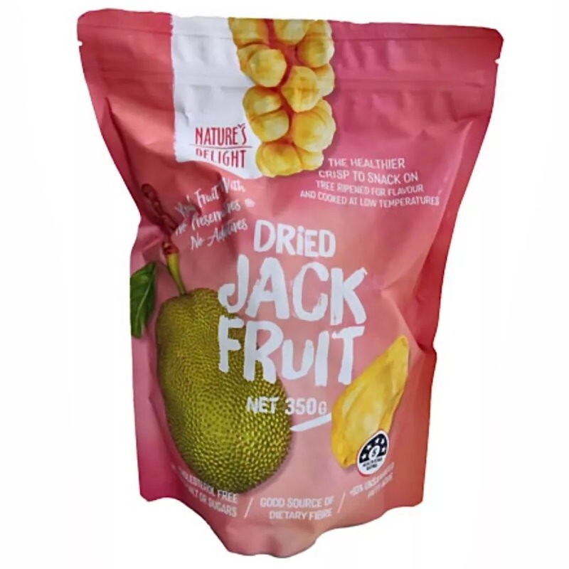 Nature's Delight Dried Jackfruit Chips 350g -Crunchy Healthy Snacks, Gluten Free