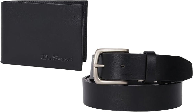 Ben Sherman 2-Pack Men's Leather Wallet & Belt Gift Set Presented in a Giftbox