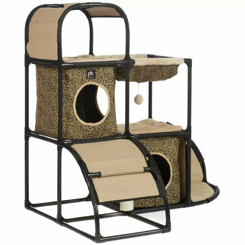 Prevue Pet Cat Catville Townhome Corner Hideaway Scratching Post Fun House Toy