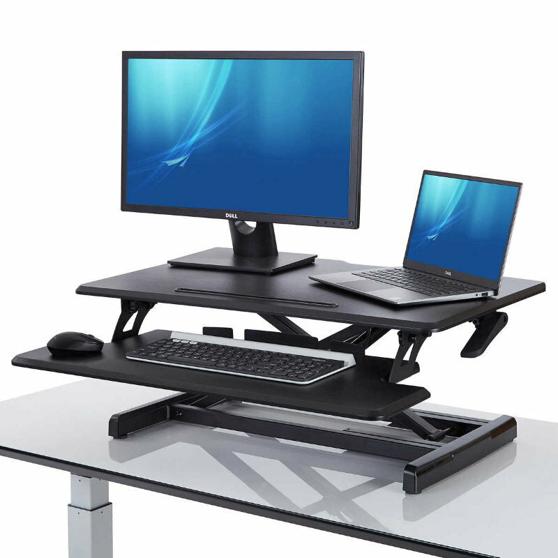SEVILLE CLASSICS AirLIFT Pro Pneumatic Desk Riser for Home Office Sit or Stand