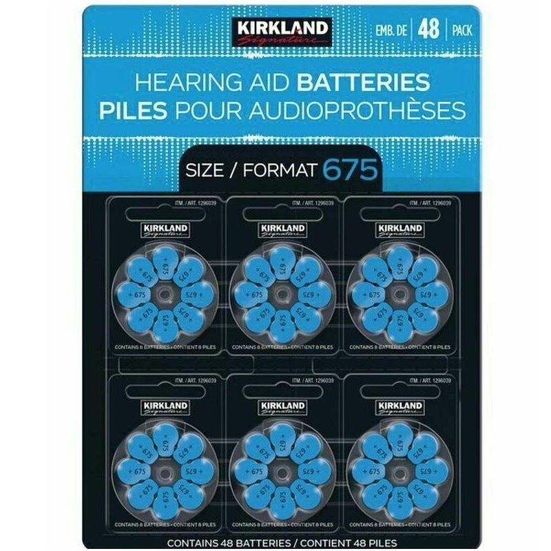 Kirkland Signature 48-Pack Premium Hearing Aid Batteries Size 10, 312, 13, 675