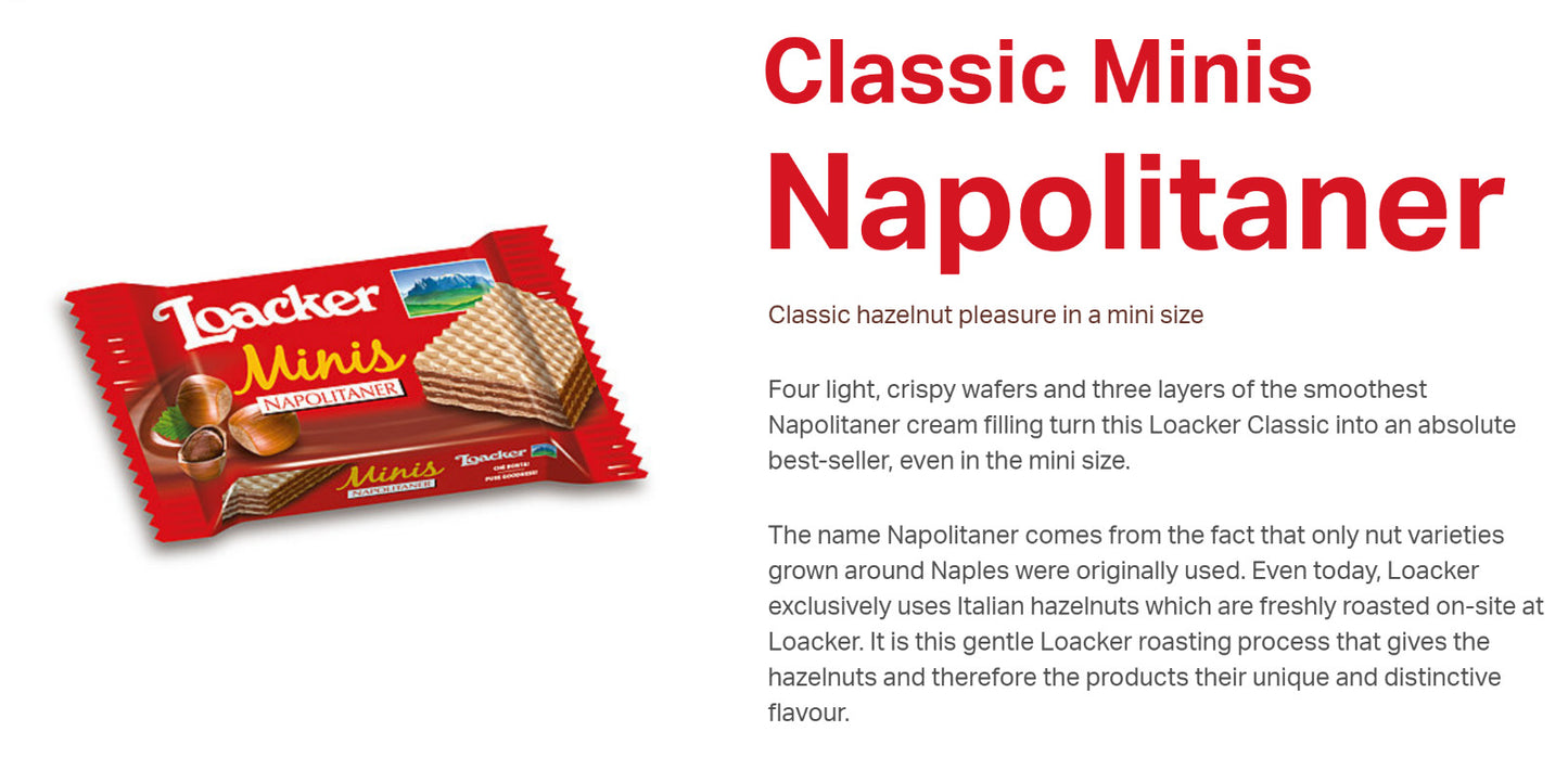 Loacker Classic Minis Assorted Crispy Wafer Biscuits 80 Bite Size Snack for Kids