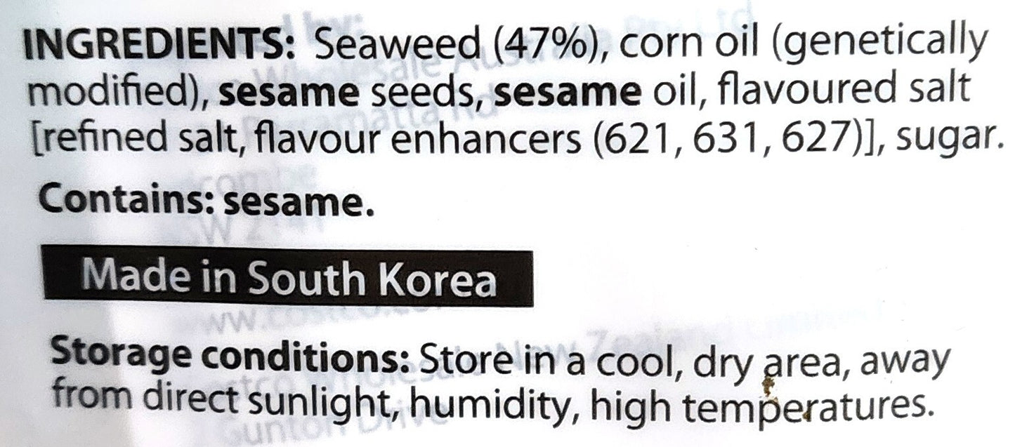 C-Weed Roasted Korean Seaweed Sesame Flakes Crunchy Crispy Healthy Snack 3 x 80g