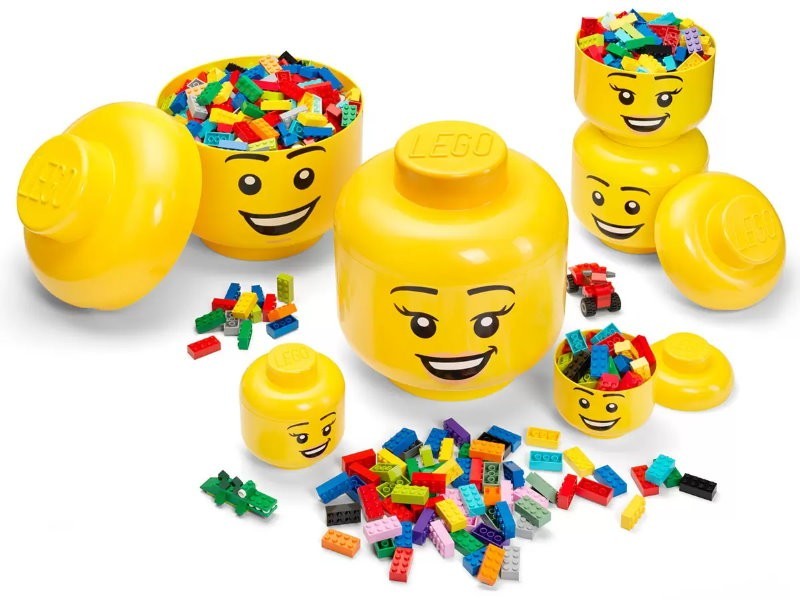 LEGO 6-Piece Storage Head Ultimate Set Fun Stackable Storage Boxes w/ Happy Face