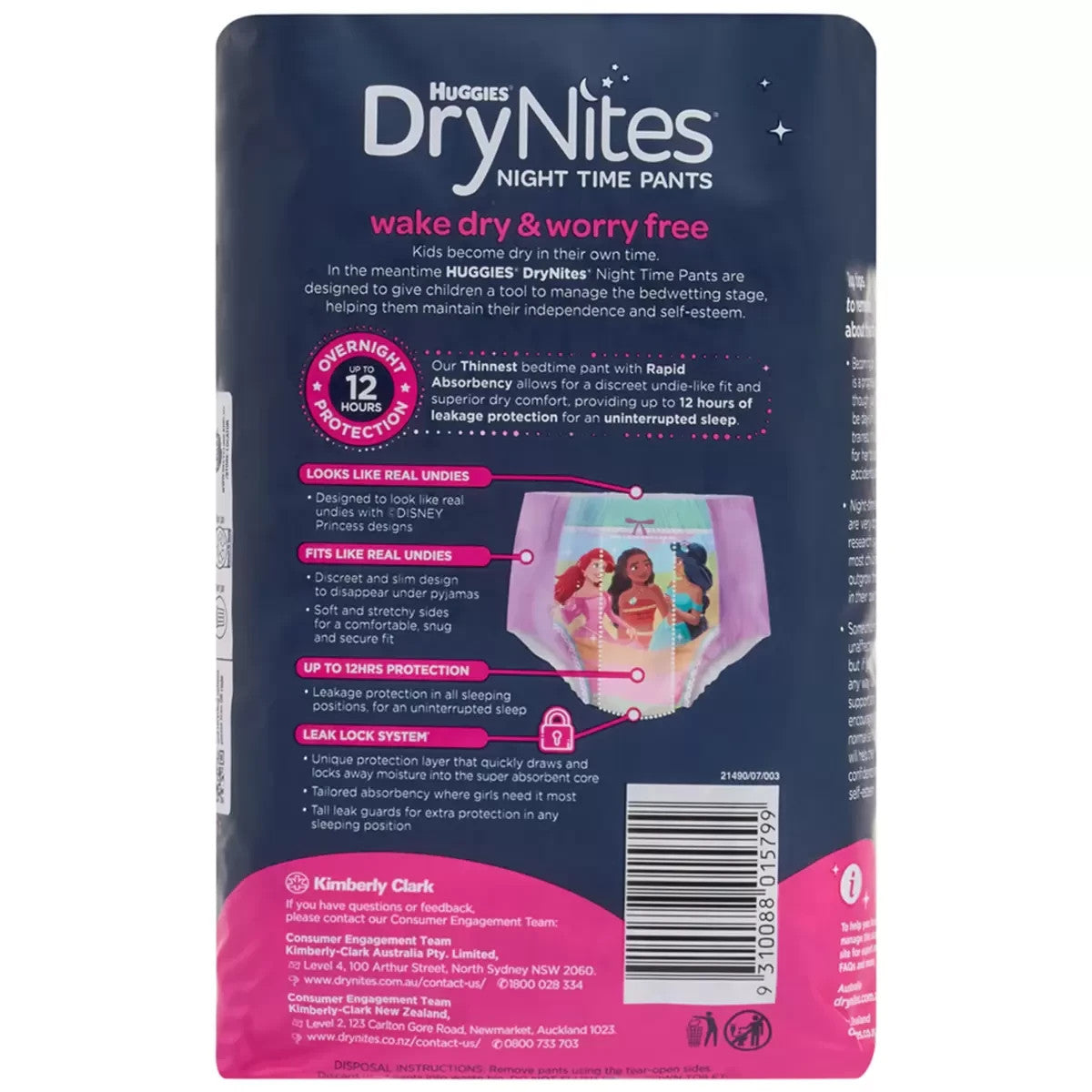 Huggies Drynites Night Time Pants for Girls Size 2-4 Years (13-20Kg) 60 Pants