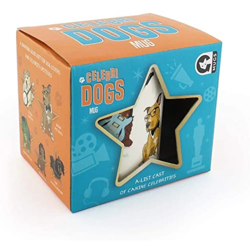 Celebri Dogs Ceramic Coffee Mug Brad Pit Bull Will Sniff Collie Parton 350mL
