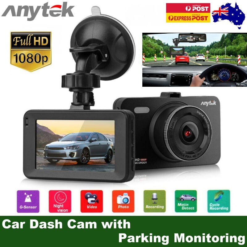 Anytek A78 Car Dash Cam Full HD 1080P Car DVR 170° w/ 24 Hour Parking Monitoring