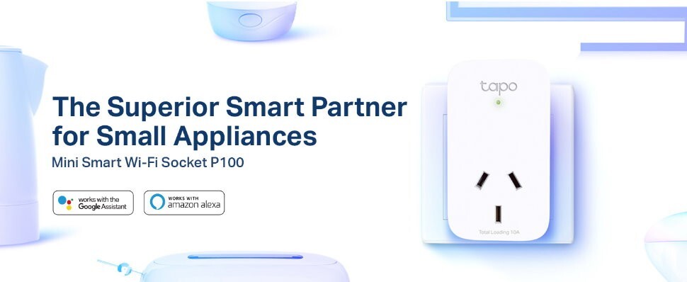 TP-Link Tapo P100 V2.20 Mini Smart Wi-Fi Socket AU Plug - Remote & Voice Control
