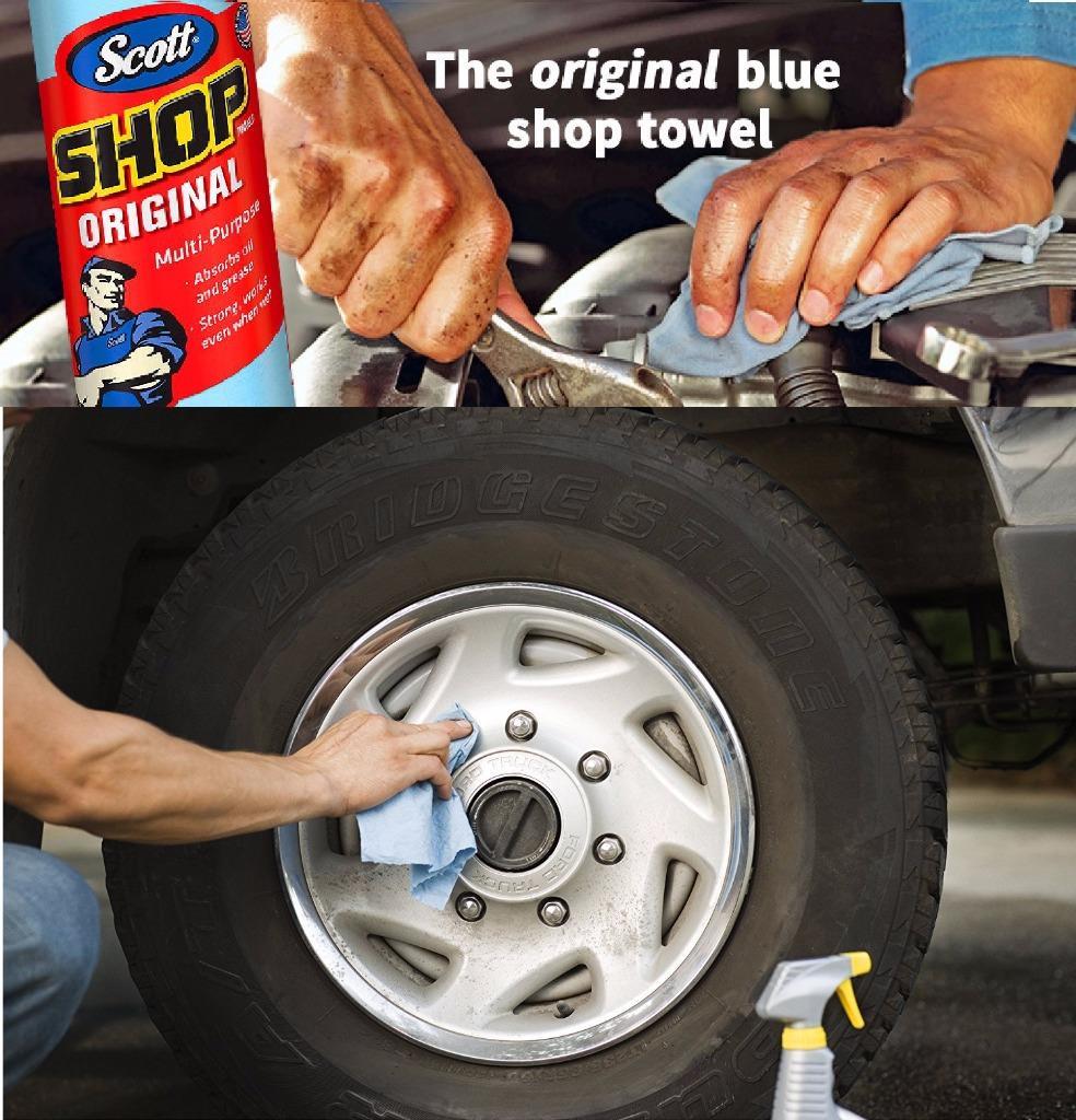 Blue Scott Shop Original 10 Towels Roll Multipurpose Car Oil Cleaning Cloth Wipe