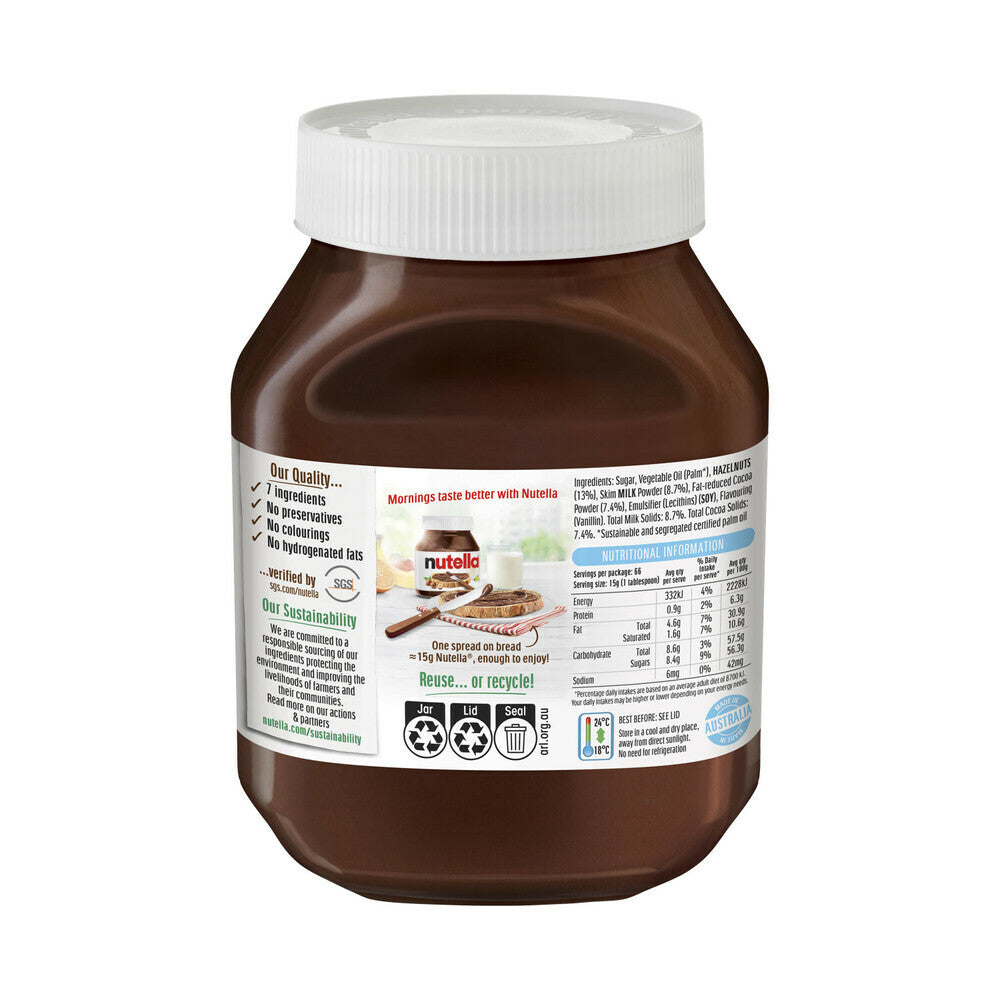Nutella Hazelnut Ferrero Chocolate Cocoa Breakfast Bread Spread Sweet Jar 1kg