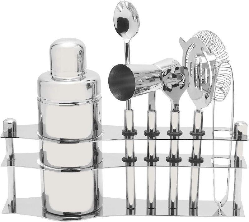 Mikasa 6-Piece Stainless Steel Luxe Bar Tool Set with Stand - Elegant Set