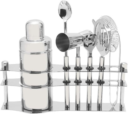 Mikasa 6-Piece Stainless Steel Luxe Bar Tool Set with Stand - Elegant Set