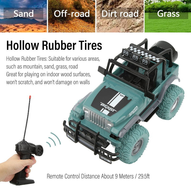 MGRC RTR 1/18 Scale 2.4G RWD RC Off-Road Car 2WD High Speed w/ LED Lights, Alloy
