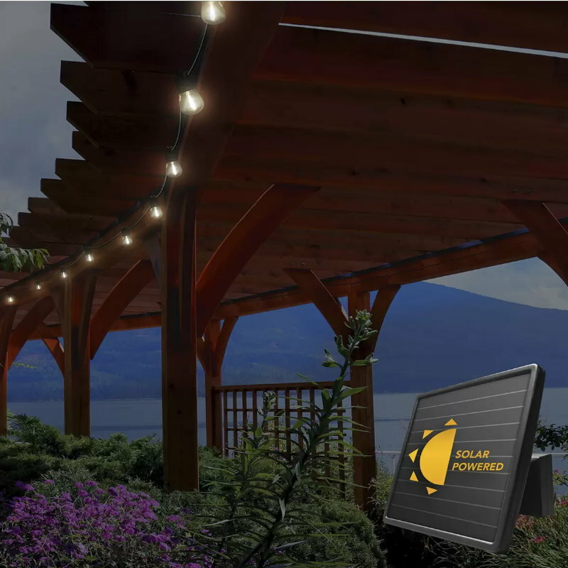 Sunforce Solar Powered Outdoor Waterproof 15 LED Bulbs String Lights w/ Remote