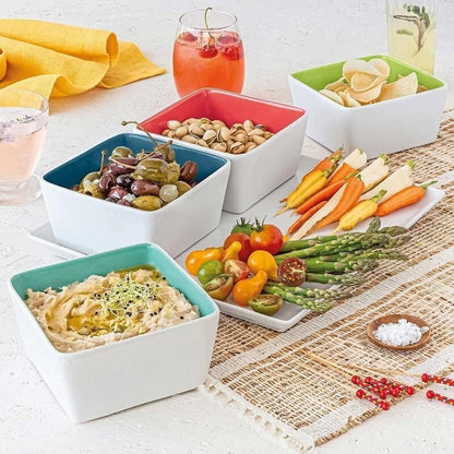 Over and Back 5-Piece Glossy Summertime Serving Set Platter & Bowl Set