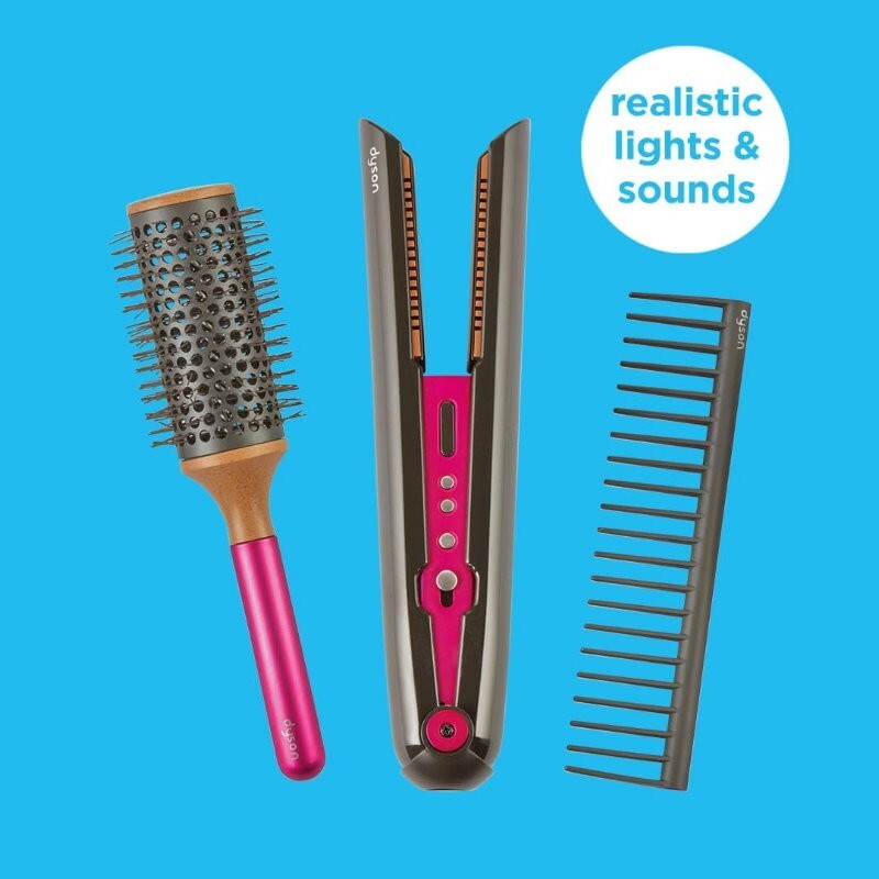 Casdon Dyson Toy Corrale Hair Straightener Styling Set Safe Toy Lights & Sounds