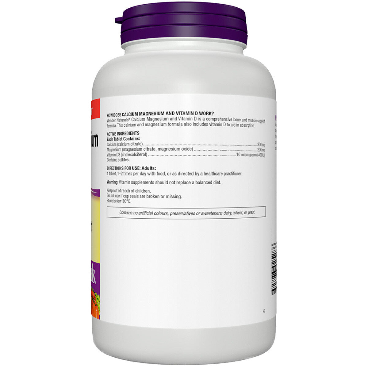 Webber Natural Calcium Magnesium and Vitamin D Bone Muscle Support 250 Tablets