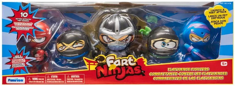 Funrise Fart Ninjas 5 Pack - Flatulence Fighters or Farty Pack - with Fart Sound