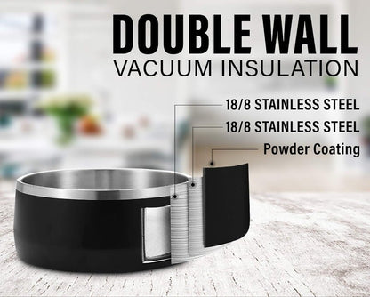 Long Paws Lunar Dog Bowls 1.8L Stainless Double-Wall Metal for Food & Water