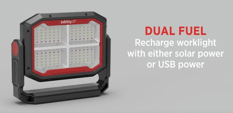 Infinity X1 3000 Lumen Solar Rechargeable Portable Floodlight Torch Work Light