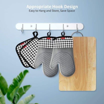 Ankway Silicone Oven Gloves and Pot Holders Set W/ Quilted Liner Heat Resistant