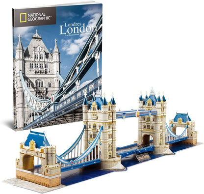 National Geographic London Tower Bridge 3D Puzzle Architectural Model With Book