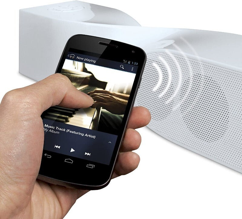 Laser Twist Portable Bluetooth Wireless Speaker - White