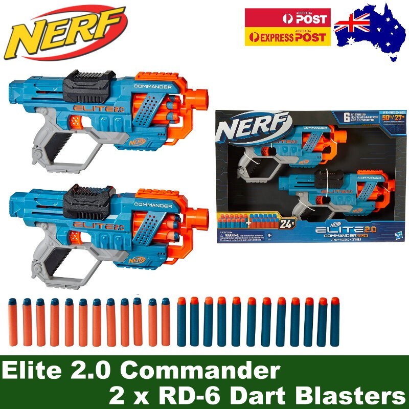 2-Pack NERF Elite 2.0 Commander RD-6 Dart Blasters Outdoor Toy