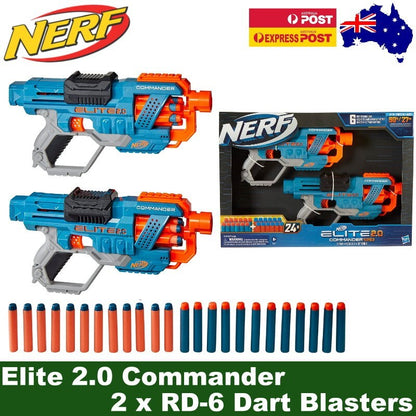 2-Pack NERF Elite 2.0 Commander RD-6 Dart Blasters Outdoor Toy