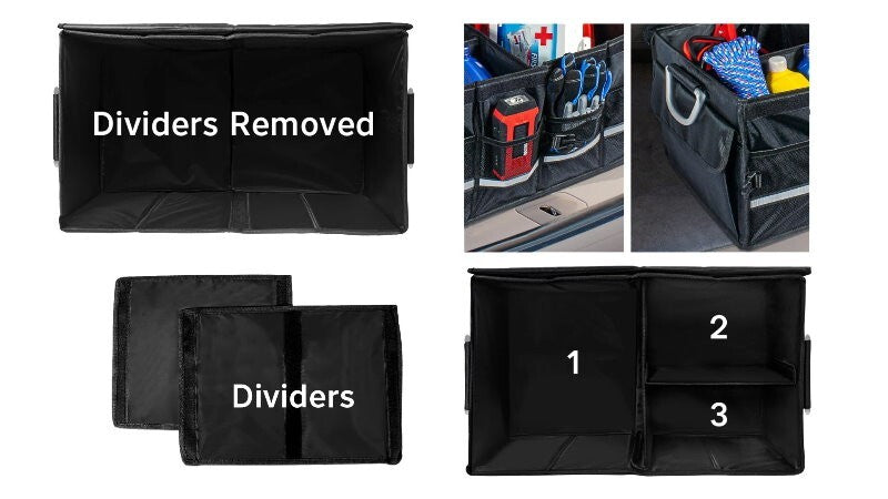 Eurow 65L Automotive Trunk Organizer Car Boot Storage Collapsible Aluminium Hand