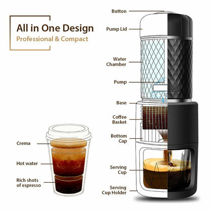STARESSO Coffee Maker with Espresso, Cappuccino, Quick Cold Brew All in One