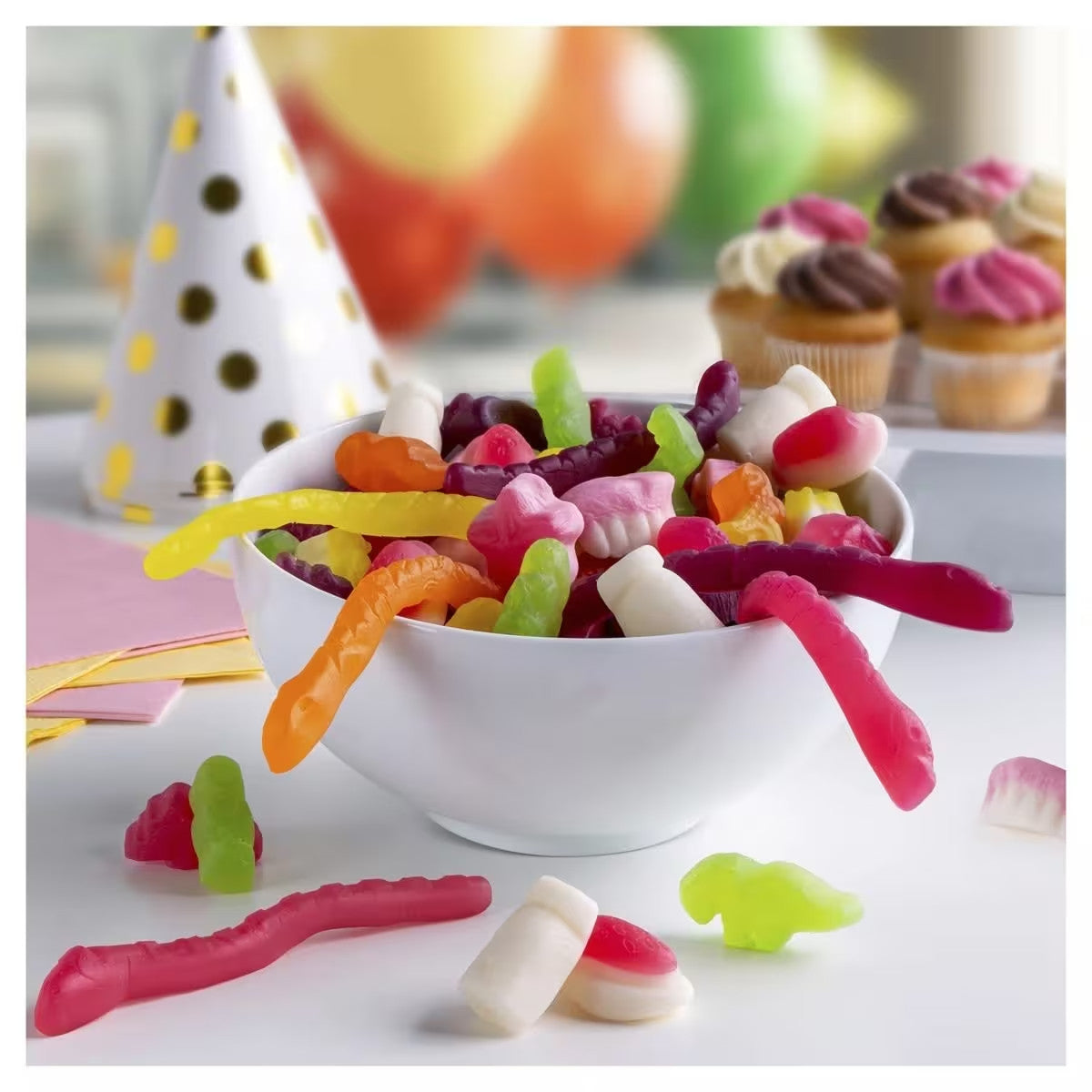 The Natural Confectionery Party Mix Chewy Gummy Candy Lollies Party Pack 1.5kg