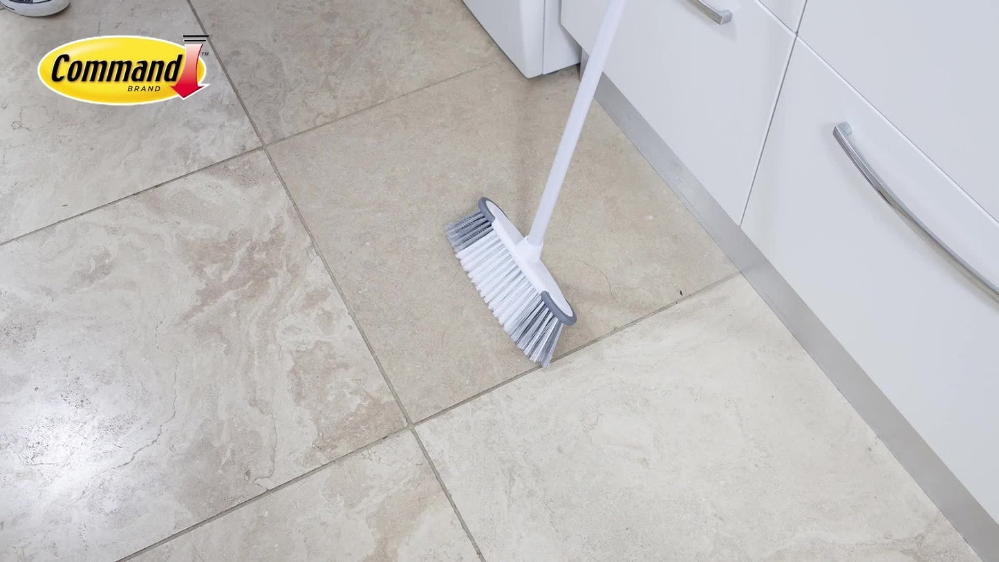 3M Command White Adhesive Broom Stick Gripper Holder Storage Holds 1.8Kg