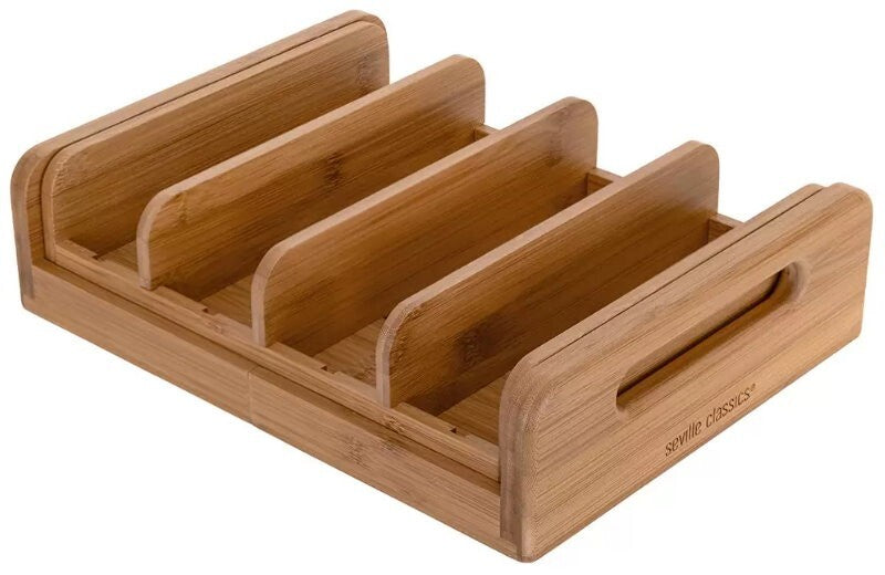 Seville Classics Kitchen Expandable Cabinet And Pantry Organiser with Dividers