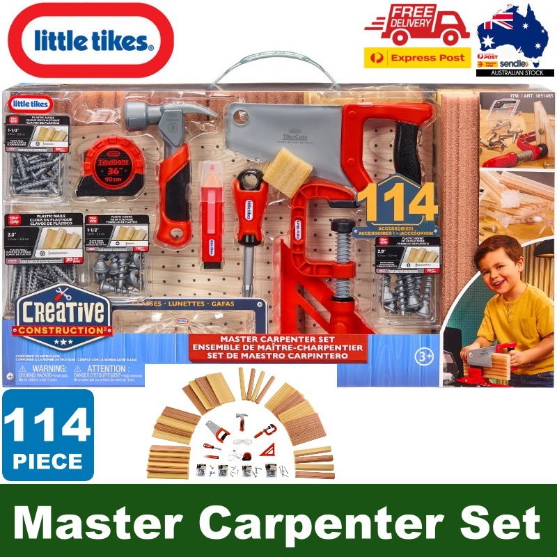 Little Tikes 114 PCs Creative Construction Master Carpenter Set Pretend Play Toy
