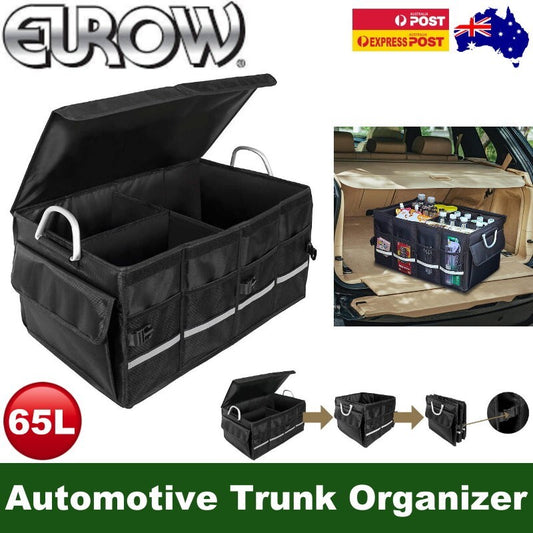 Eurow 65L Automotive Trunk Organizer Car Boot Storage Collapsible Aluminium Hand