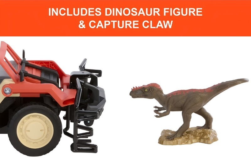 Matchbox RC Jurassic World Dino Catcher RC, Remote-Control Truck with Dinosaur