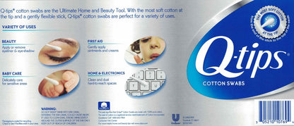 Q tips 625 Cotton Swabs Cleaning Tips Pure Cotton First Aid Baby Care Clean Dust