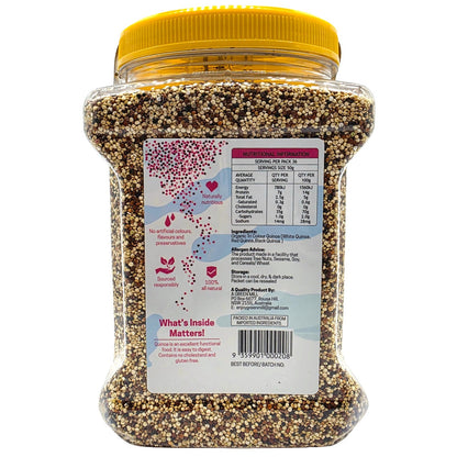 Organic Tri Colour Quinoa 1.8Kg Grain Meal Super Food Kosher Vegan Gluten Free