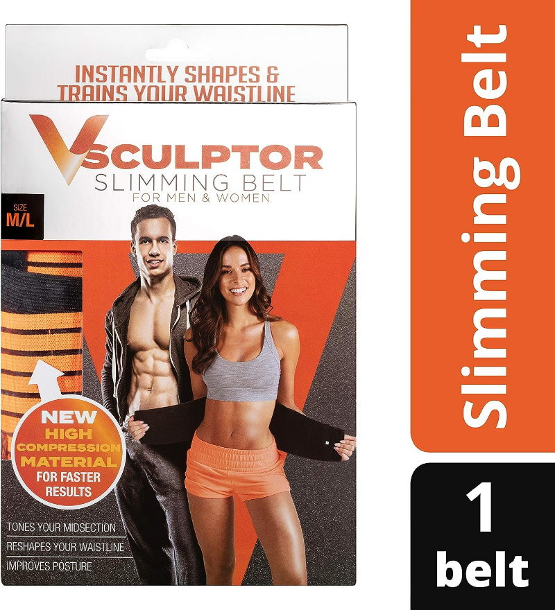 VSculptor Waist Trainer Sweat Belt / Slimming Belt Faster Result For Men & Women