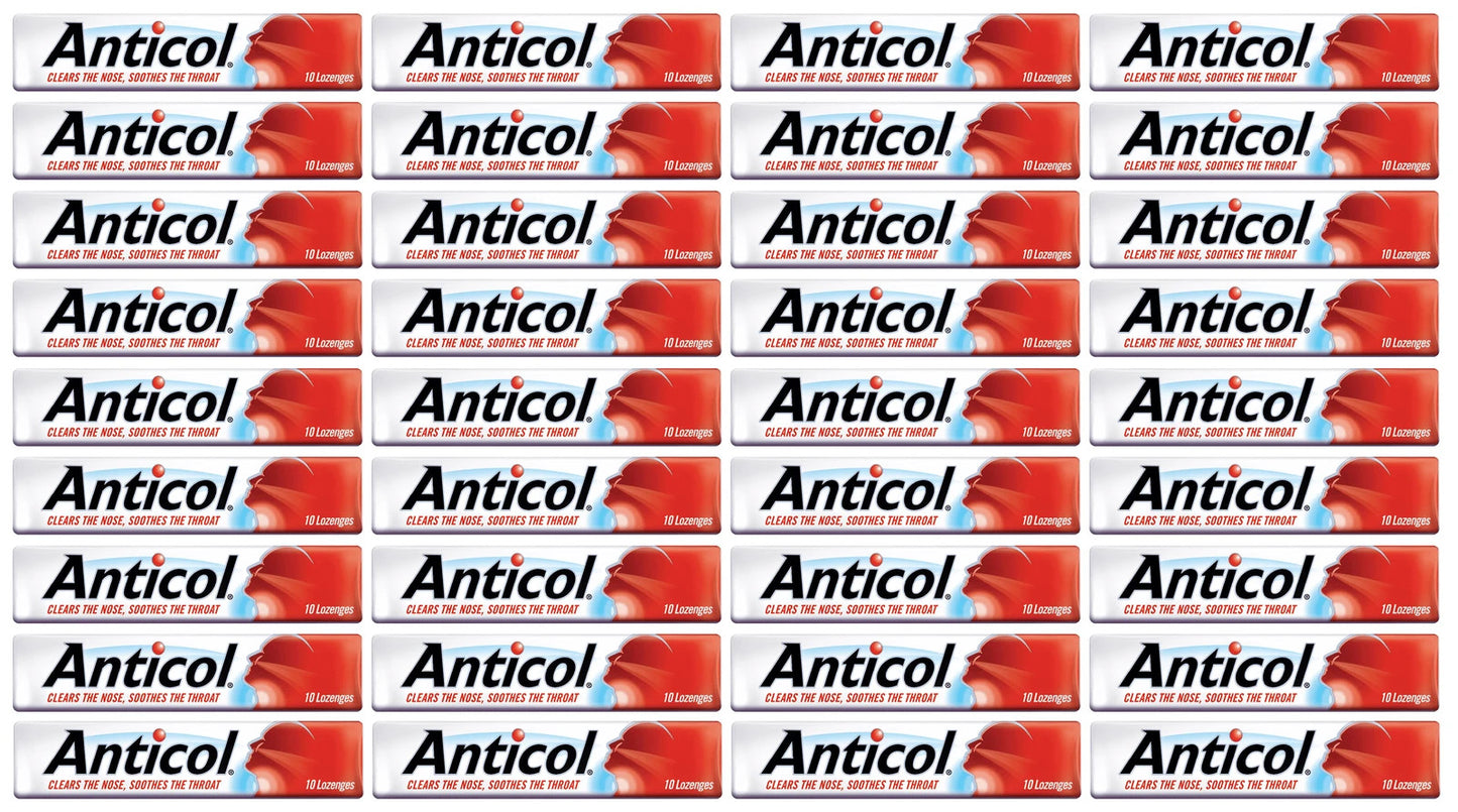 9 x 30 Nestle Anticol Medicated Soothes Throat Cough Lozenges Clear Nose 1.2kg